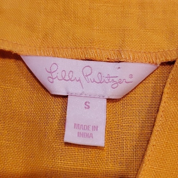 Orange Embroidered Linen Tunic‎ Top Boho Festival Beach Cover Up - Picture 5 of 8